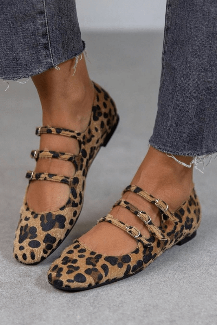Eden | Leopard Buckle Flats