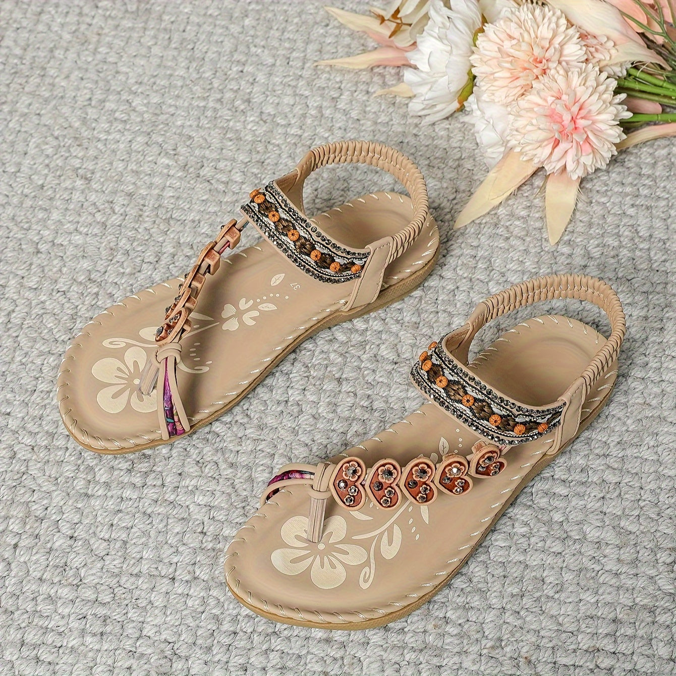 AVELINE – BEADED COMFORT SANDALS