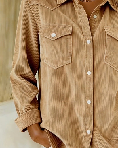 Blair® | Long-Sleeve Shirt with Lapel and Button Placket