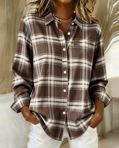 Blair® | Shirt with Check Pattern and Notched Collar