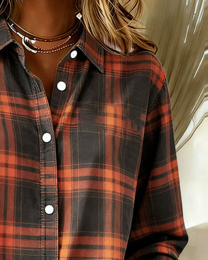 Blair® | Shirt with Check Pattern and Notched Collar