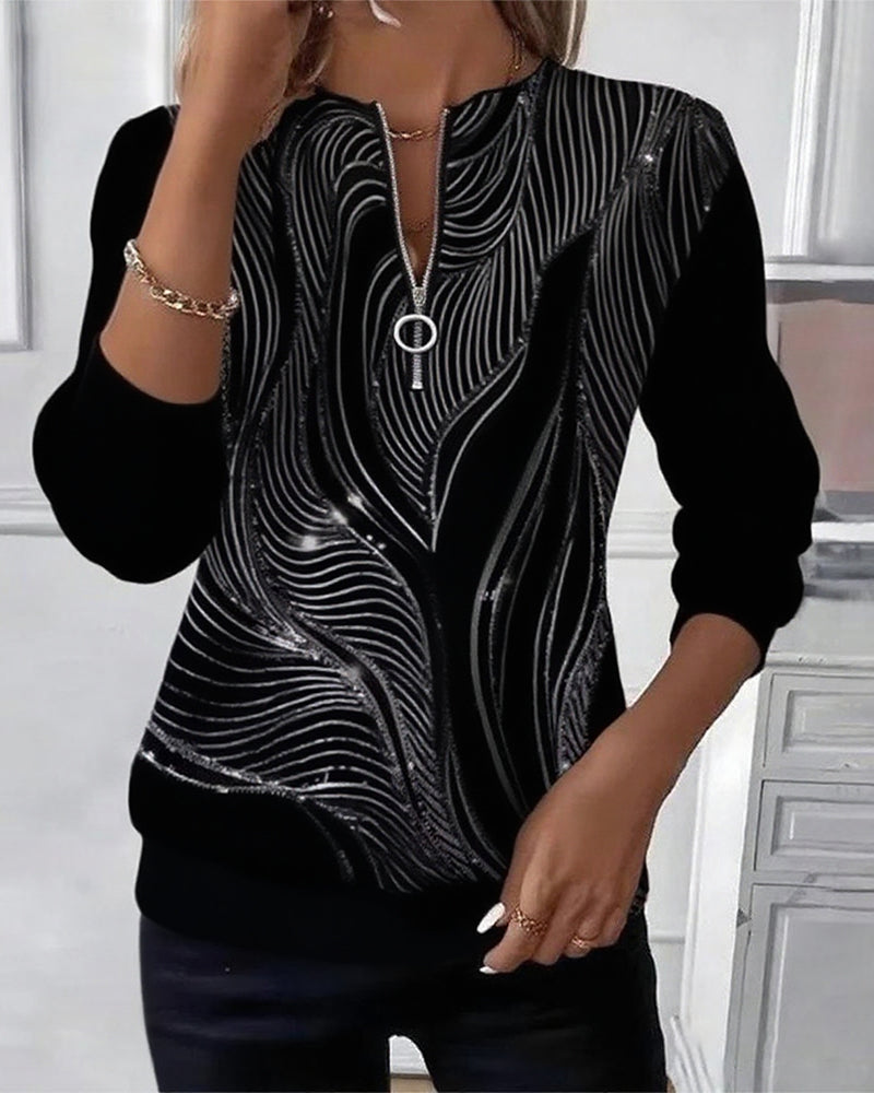 Blair® | Casual Printed Zip Sweatshirt