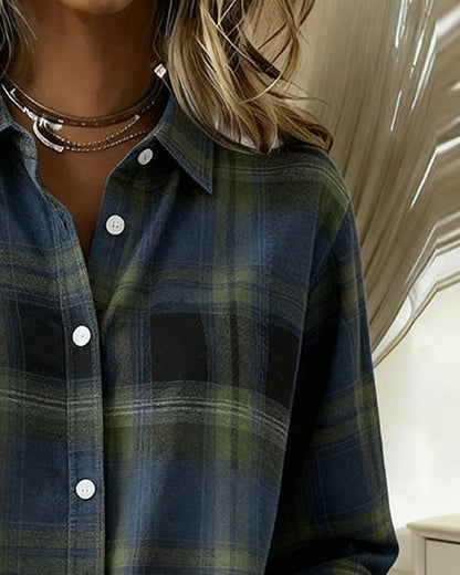Blair® | Shirt with Check Pattern and Notched Collar