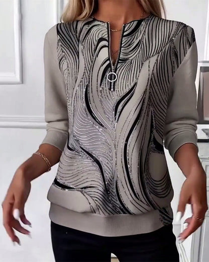 Blair® | Casual Printed Zip Sweatshirt