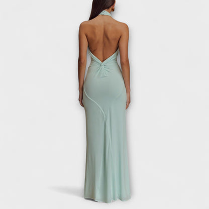Lagoon - Slinky Halter Maxi Dress
