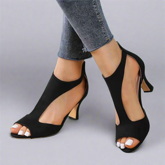 Barbara | Cutout Peep Toe Heels