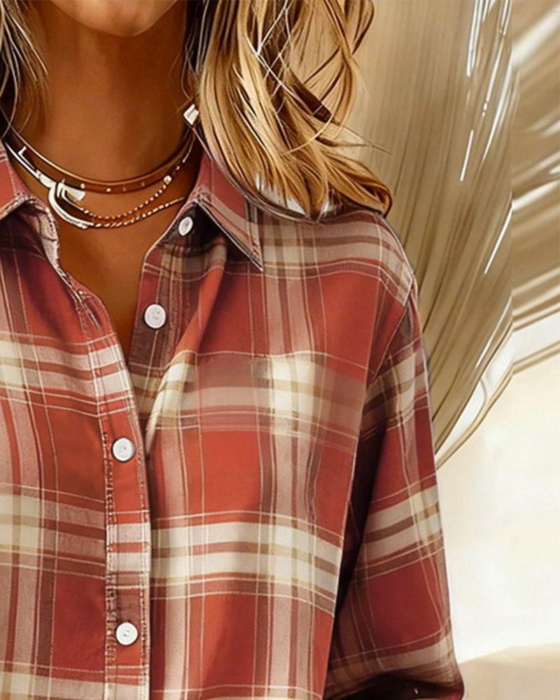 Blair® | Shirt with Check Pattern and Notched Collar