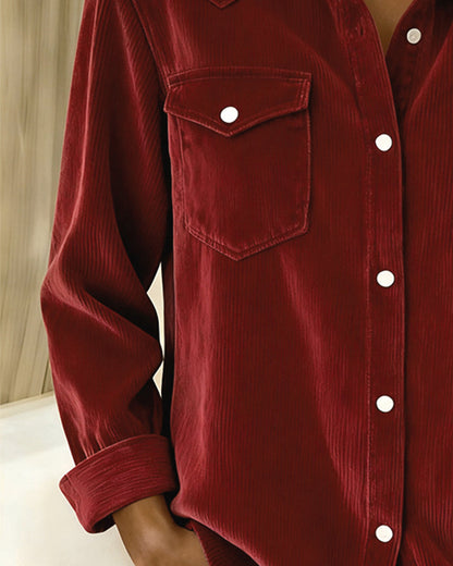 Blair® | Long-Sleeve Shirt with Lapel and Button Placket