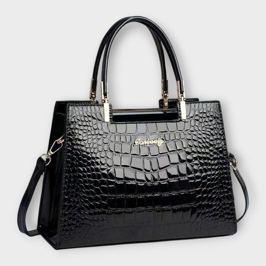 Madison - Glossy Crocodile Pattern Handbag