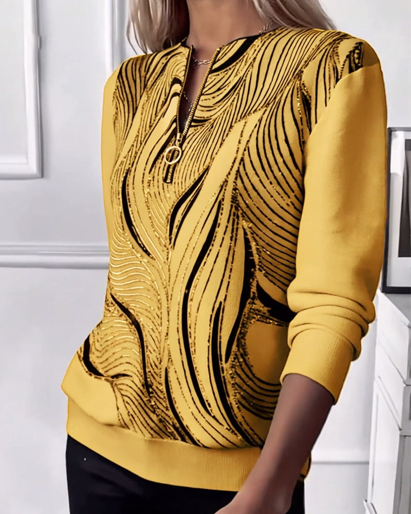 Blair® | Casual Printed Zip Sweatshirt