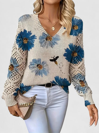 Aurélie | Elegant Floral Knit Sweater
