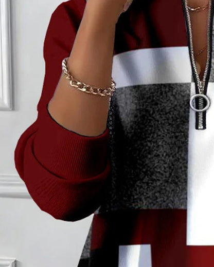 Blair® | Casual Sweatshirt with Half Zipper and Print