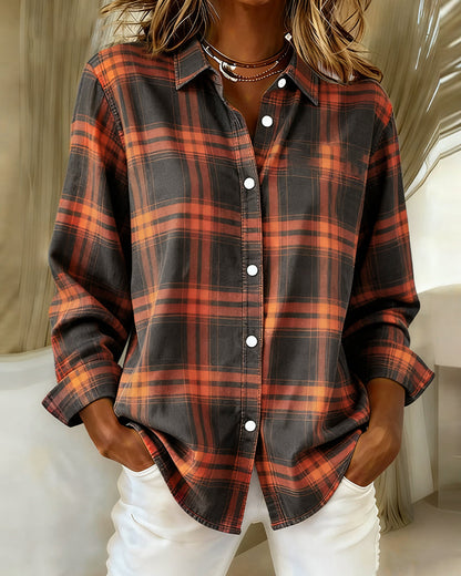 Blair® | Shirt with Check Pattern and Notched Collar