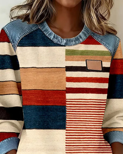 Blair® | Colorful Striped Sweater with Round Neck