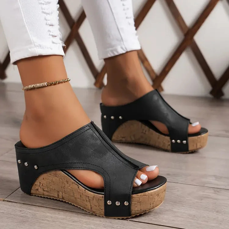 EMIRA – ELEGANT BUCKLE WEDGE SANDALS