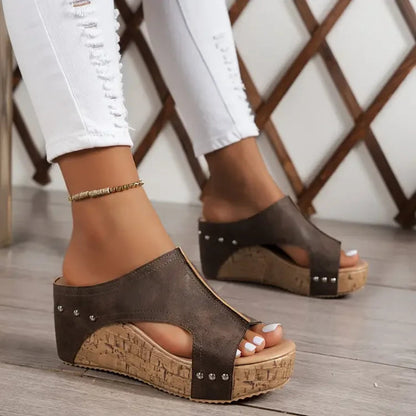 EMIRA – ELEGANT BUCKLE WEDGE SANDALS