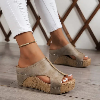 EMIRA – ELEGANT BUCKLE WEDGE SANDALS