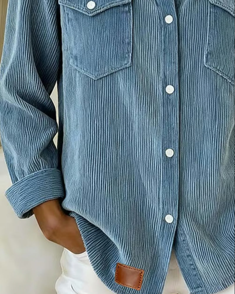 Blair® | Long-Sleeve Shirt with Lapel and Button Placket