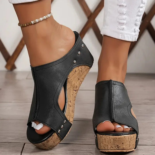 EMIRA – ELEGANT BUCKLE WEDGE SANDALS