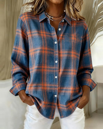 Blair® | Shirt with Check Pattern and Notched Collar