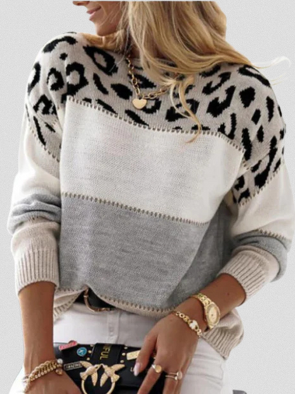 Emma | Leopard Accent Sweater