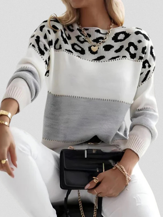 Emma | Leopard Accent Sweater