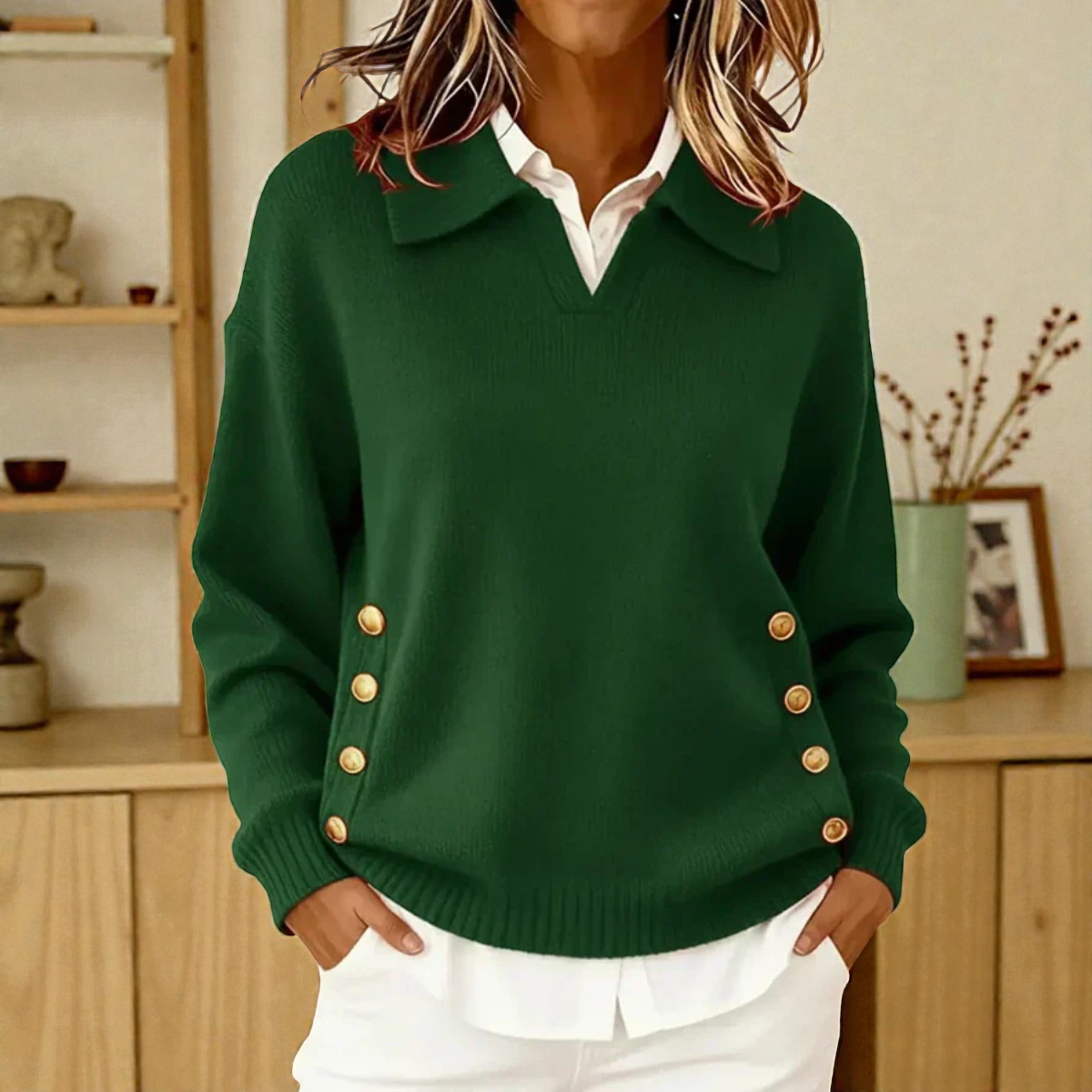 Mabel™ | Soft Sweater with Elegant Collar