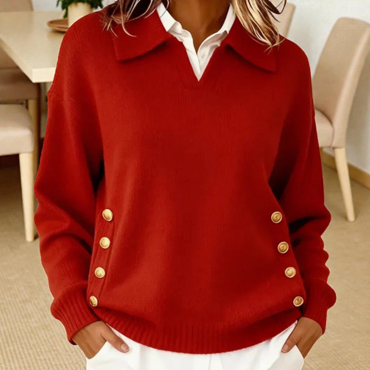 Mabel™ | Soft Sweater with Elegant Collar
