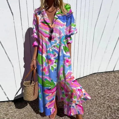 Caitlyn - Bohemian Puff Sleeve Maxi Dress