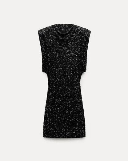 Halle - Sequin Slim Fit O-Neck Mini Dress