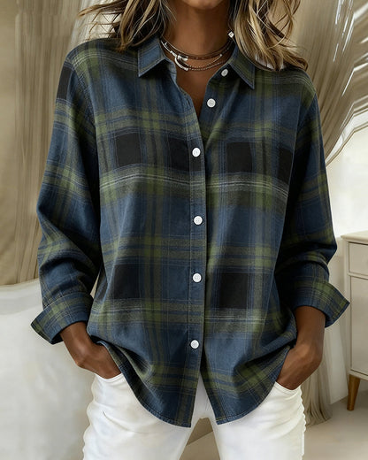 Blair® | Shirt with Check Pattern and Notched Collar