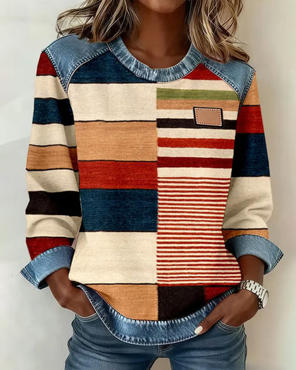 Blair® | Colorful Striped Sweater with Round Neck