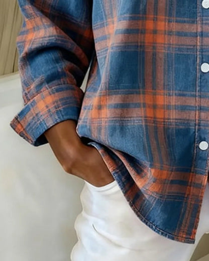 Blair® | Shirt with Check Pattern and Notched Collar