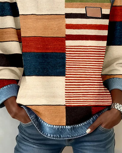 Blair® | Colorful Striped Sweater with Round Neck