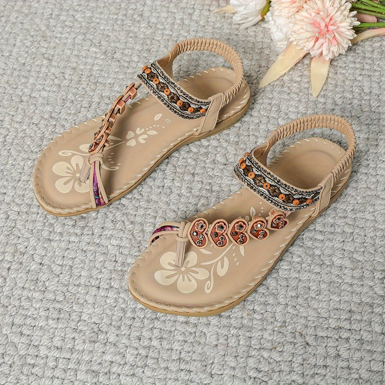 AVELINE – BEADED COMFORT SANDALS