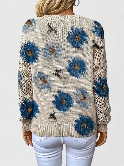 Aurélie | Elegant Floral Knit Sweater