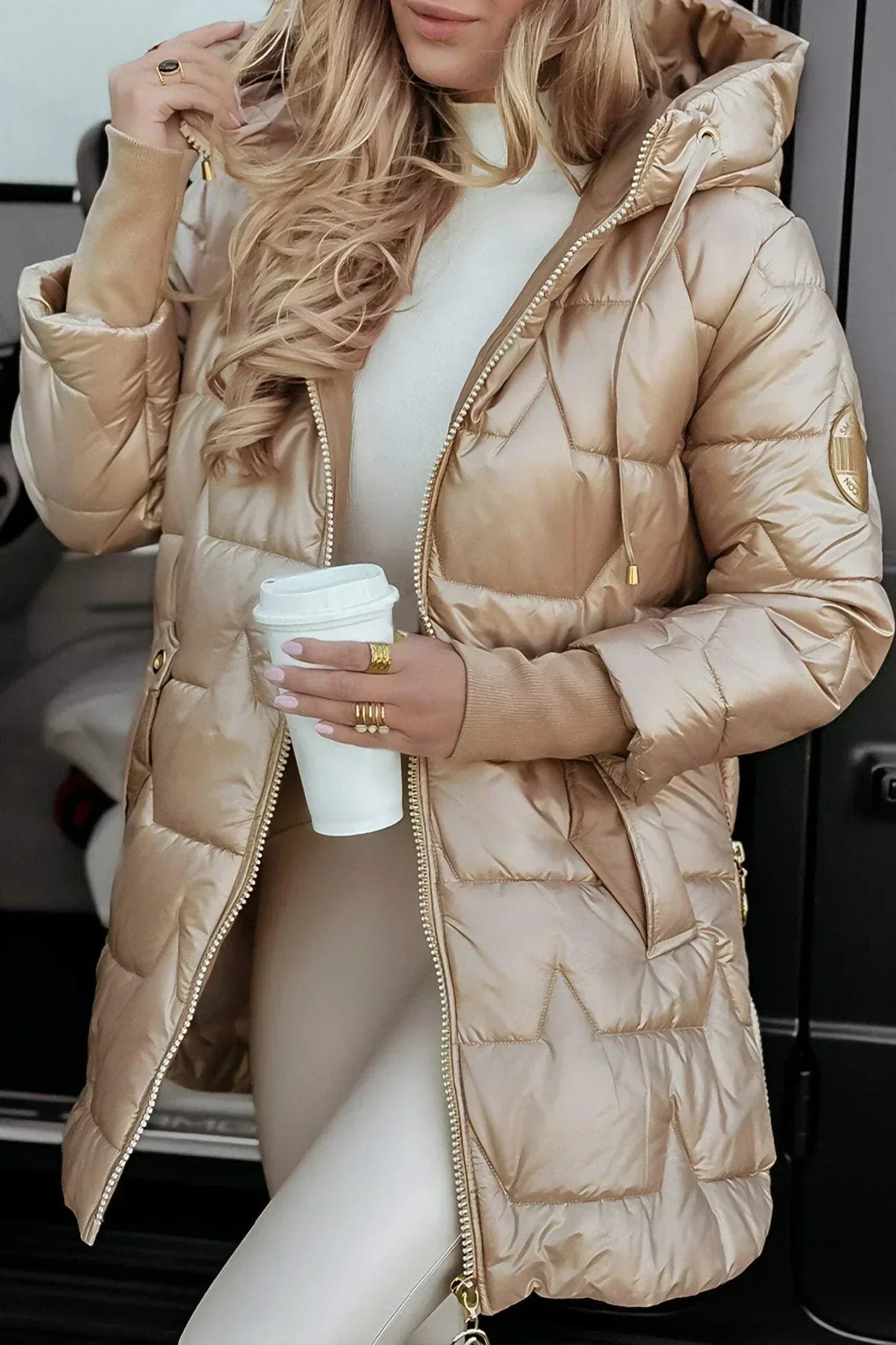 Lina | Long Warm Quilted Jacket