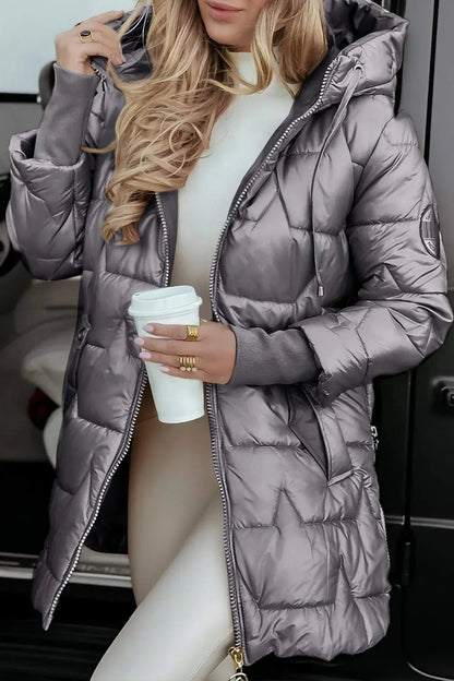Lina | Long Warm Quilted Jacket