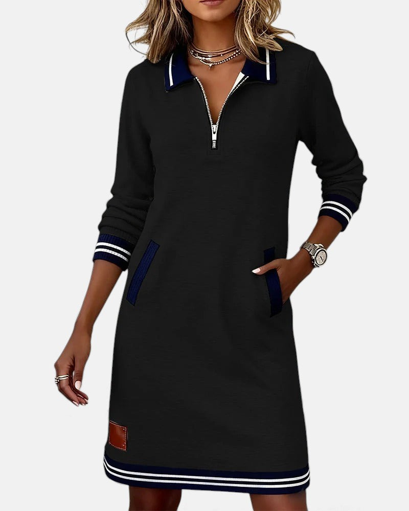 Jeanne | Chic Long-Sleeve Dress in Cotton