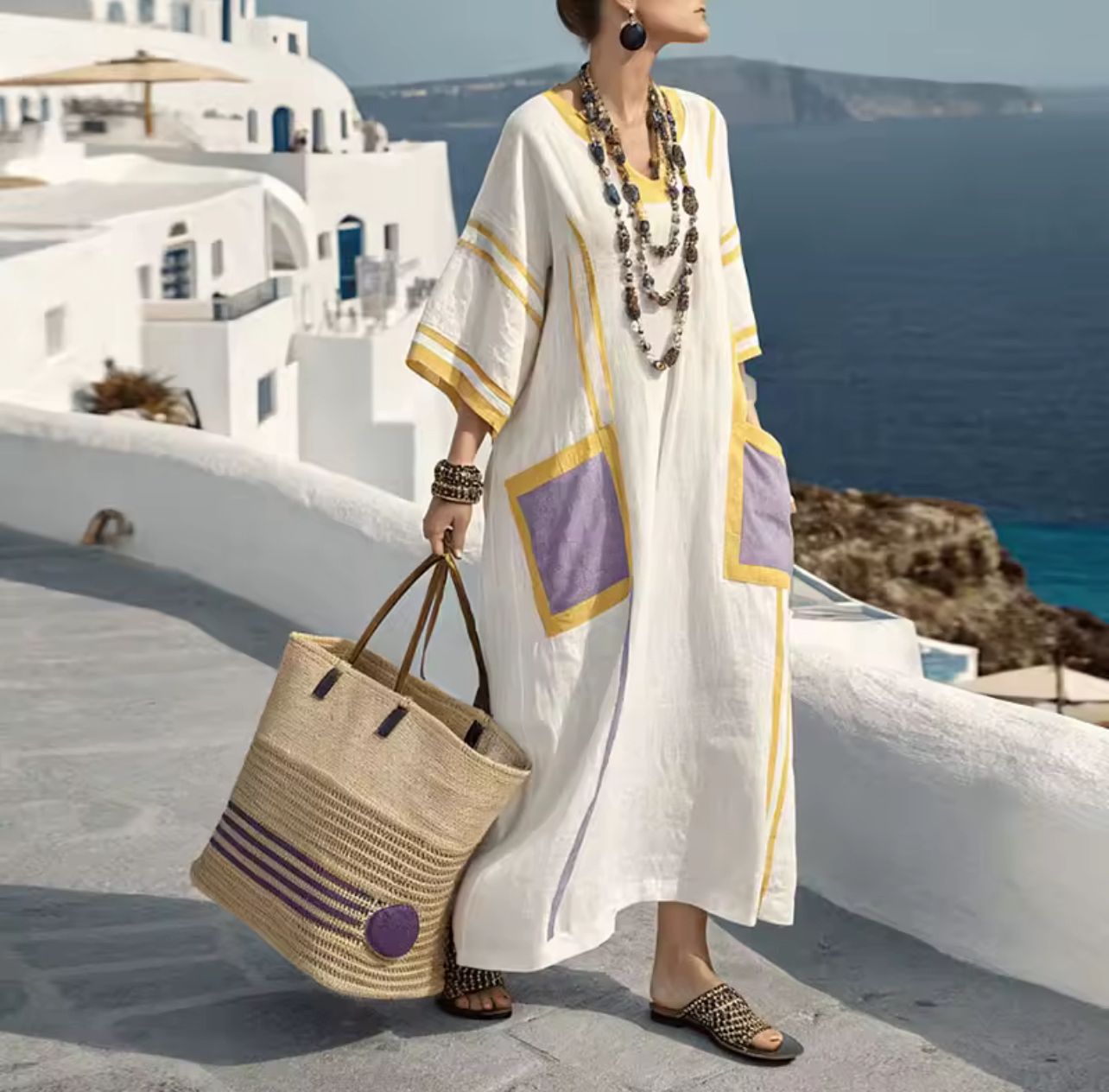 Elegant Geneva - Long Strand Dress for a Stylish Summer Look